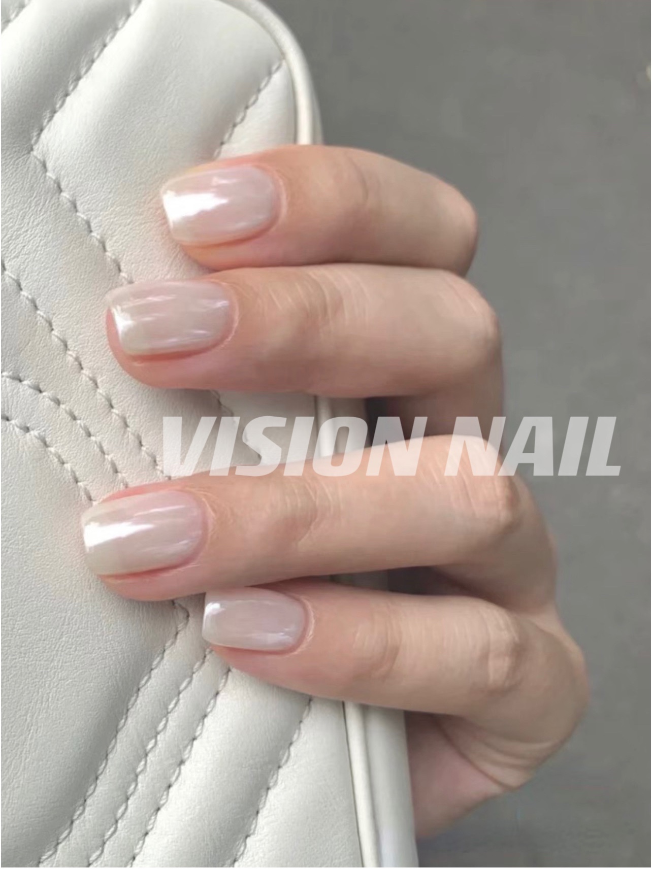 VISION NAIL脚上的白月光绸缎珠光脚美甲贴片成品可拆卸穿戴甲片 - 图1