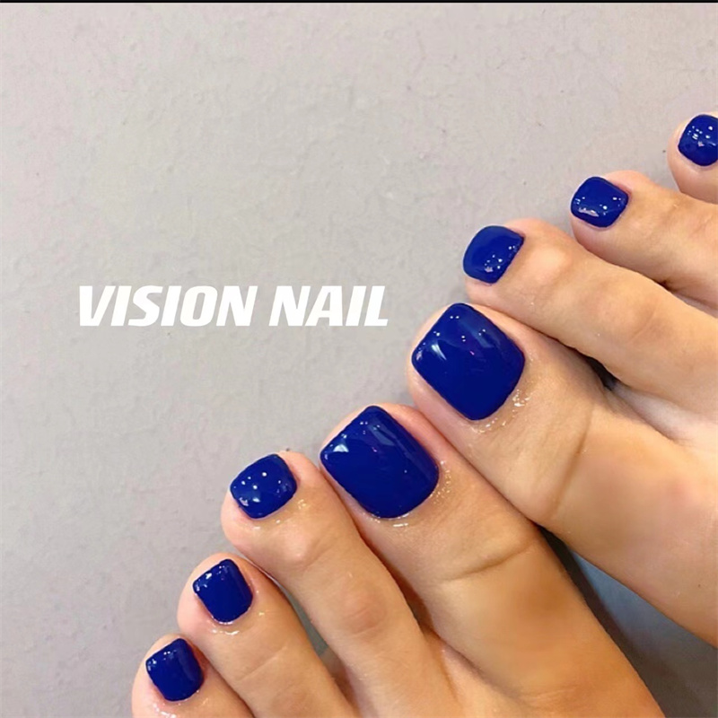 VISION NAIL夏日脚部美甲纯色贴片成品可拆卸穿戴甲片 - 图0