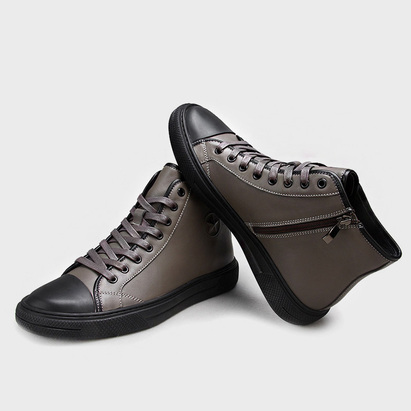 头层牛皮高帮鞋男真皮软底包头拉链男鞋平底板鞋男士高帮休闲皮鞋,淘宝优惠券,粉丝福利购,淘宝优惠卷