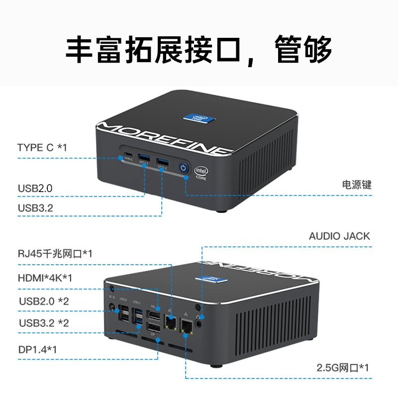 MOREFINE摩方S600酷睿12代i9-12900H迷你主机办公家用游戏小电脑 - 图2