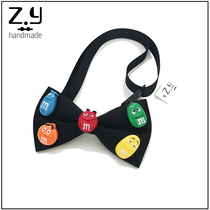 2021 Original New Products M Bean Cartoon Children Baby Black Extended Lead With Bow Tie Boy Candy Collar Tie