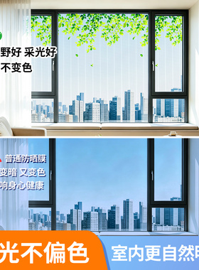 蓝瑞窗户防晒隔热膜绿叶玻璃贴纸