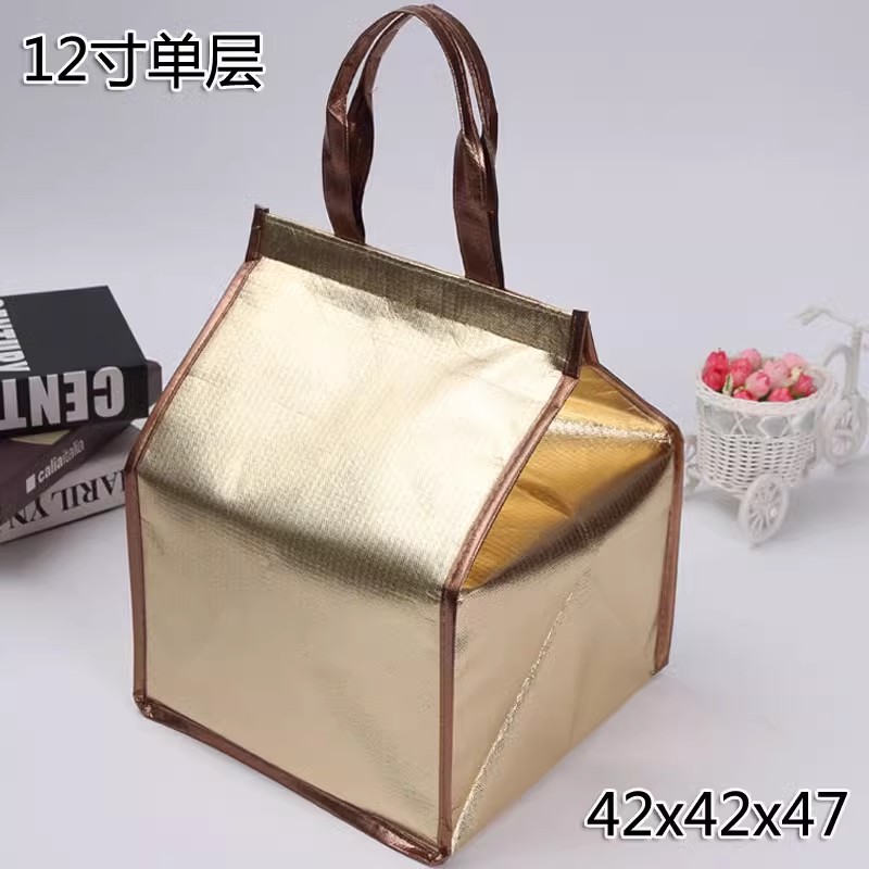 加厚铝箔保温包蛋糕保温袋冻品冷藏包金色冰袋6寸8寸10寸12寸加高 - 图1