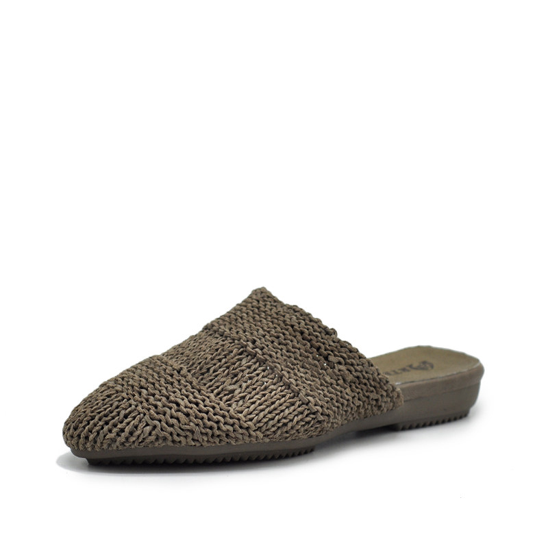 Artmu阿木原创欧美真皮编织平底包头皮拖鞋外穿舒适软底凉拖女夏,淘宝优惠券,粉丝福利购,淘宝优惠卷