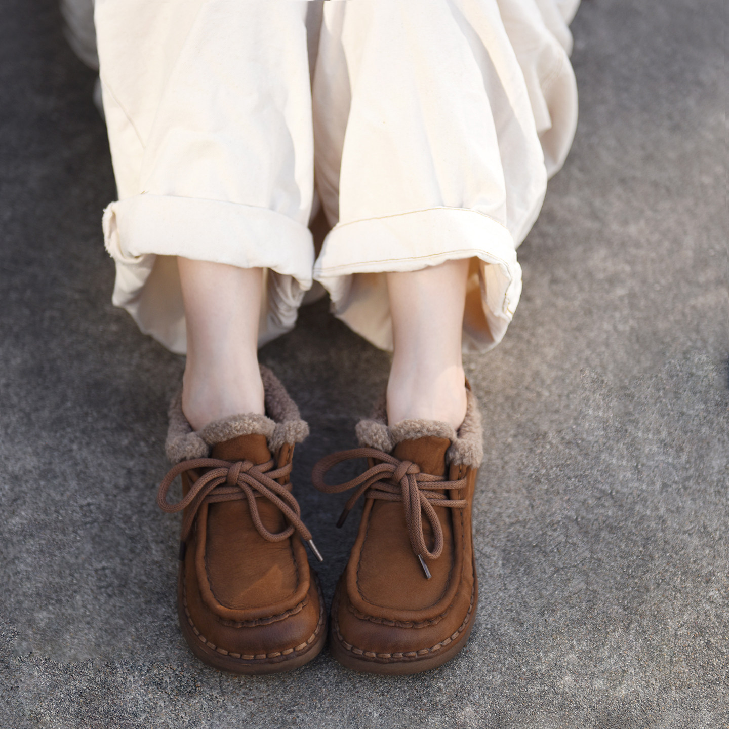 Artmu阿木复古加绒加厚鞋子女鞋冬平底毛毛鞋保暖雪地靴2025新款,淘宝优惠券,粉丝福利购,淘宝优惠卷