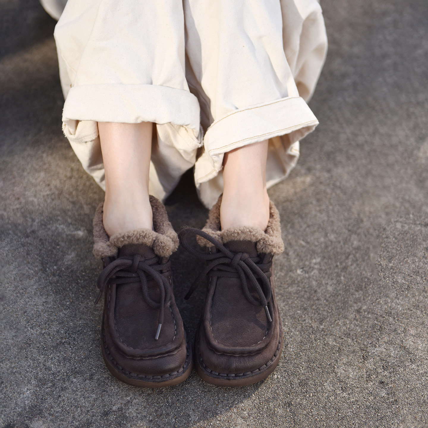 Artmu阿木复古加绒加厚鞋子女鞋冬平底毛毛鞋保暖雪地靴2025新款,淘宝优惠券,粉丝福利购,淘宝优惠卷