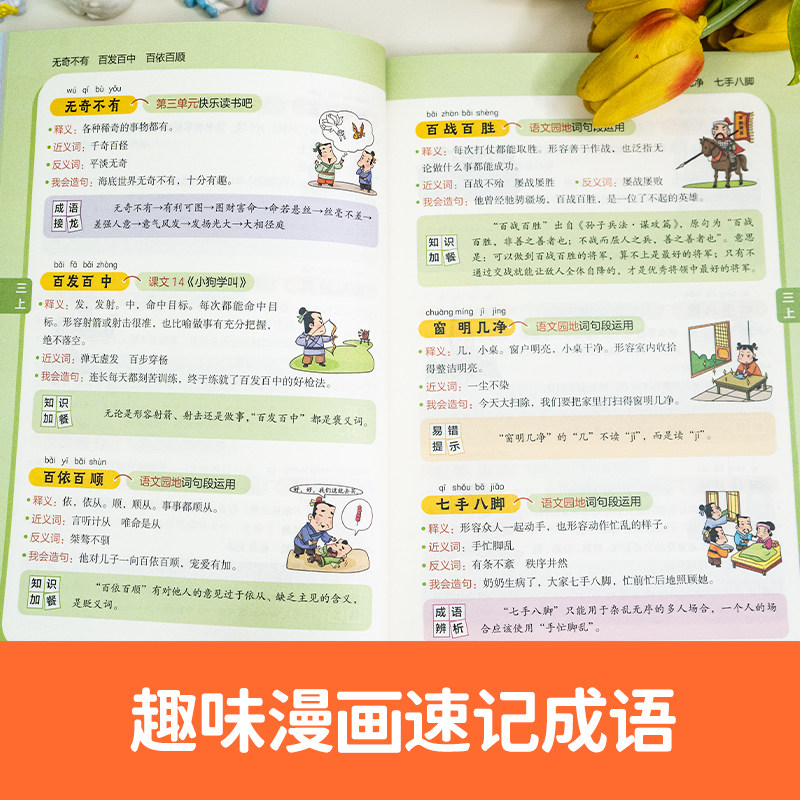 课本里必背的成语 高频常考成语速查一本全小学生开心语文 近1000词易错四字成语积累一二三年级课外文化知识大全四五六年级文学