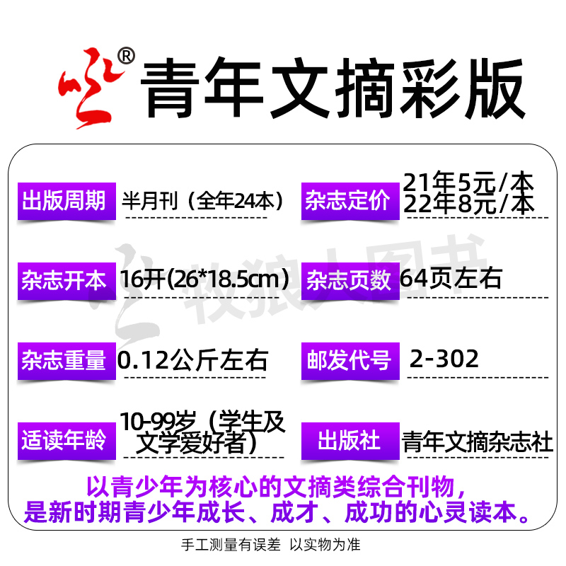 青年文摘彩版杂志2024年5月下10期（另有1-11期/2023年1-24期/全年订阅/2022年等可选）  读者意林作文素材非过刊单本 - 图2