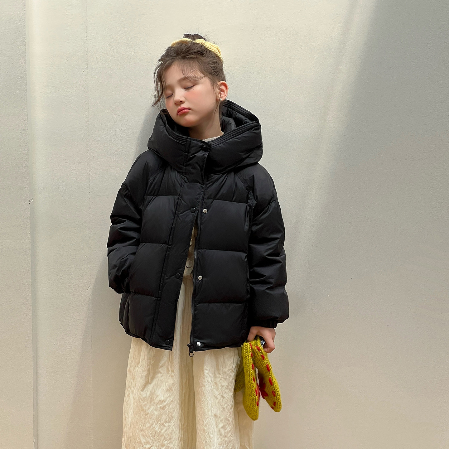 中大童加厚极寒女童短款羽绒服2025新款90白鸭绒女童连帽羽绒外套,淘宝优惠券,粉丝福利购,淘宝优惠卷