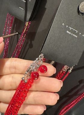 红色珠珠素链精致百搭项链短链