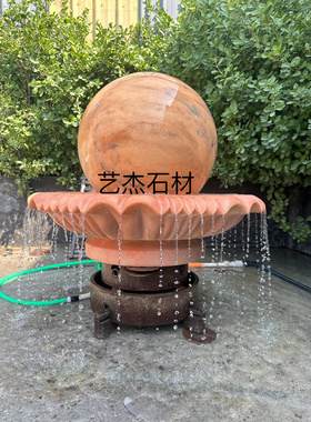 石雕大理石喷泉风水球欧式户外大型流水喷水小区别墅庭院景观摆件