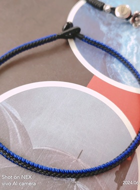 细款补水五行绳手链缺水者福音端午节本命年小绳情侣黑色加宝蓝