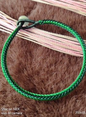 手工编织手绳墨绿加翠绿五行绳手链脚链缺木者补木