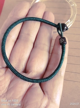 五行土过旺喜用神为木补木五行绳墨绿手链细款加密金刚结小叶紫檀