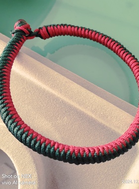 补木补火五行绳手链加密加粗金刚结双色手链