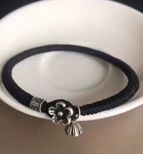 五行缺水补水五行绳加银饰手链加密金刚结手绳