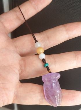 紫水晶知了吊坠学生挂件中学生大学生