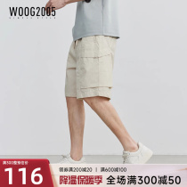 WOOG2005 Tooling Wind Big Pocket Shorts Men 2023 Summer New Tide Micro Loose Movement 50% Pants