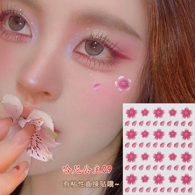 时尚贴花小熊新年闪银贴纸火焰星星爱心超爆闪贴纸舞台妆 - 图3