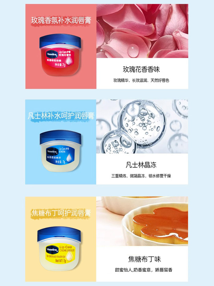 凡士林润唇膏保湿滋润补水防干裂去死皮淡化唇纹男女国内专柜同款