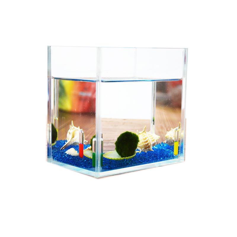 超白鱼缸玻璃水族箱小型桌面斗鱼缸迷你微景观diy套餐懒人小鱼缸-图3