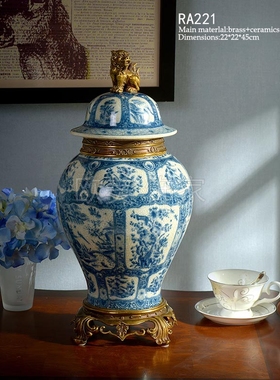 陶瓷别墅会所样板房工艺品将军罐