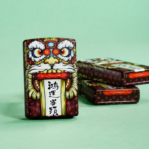 zippo打火机正版原装 哑漆彩印黄金万两熊猫 鸿运当头 国潮风礼品 - 图1