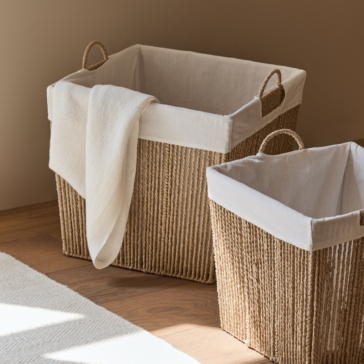 家用衣物储物筐手工藤编零食收纳筐桌面玩具箱杂物编织框脏衣服篮,淘宝优惠券,粉丝福利购,淘宝优惠卷