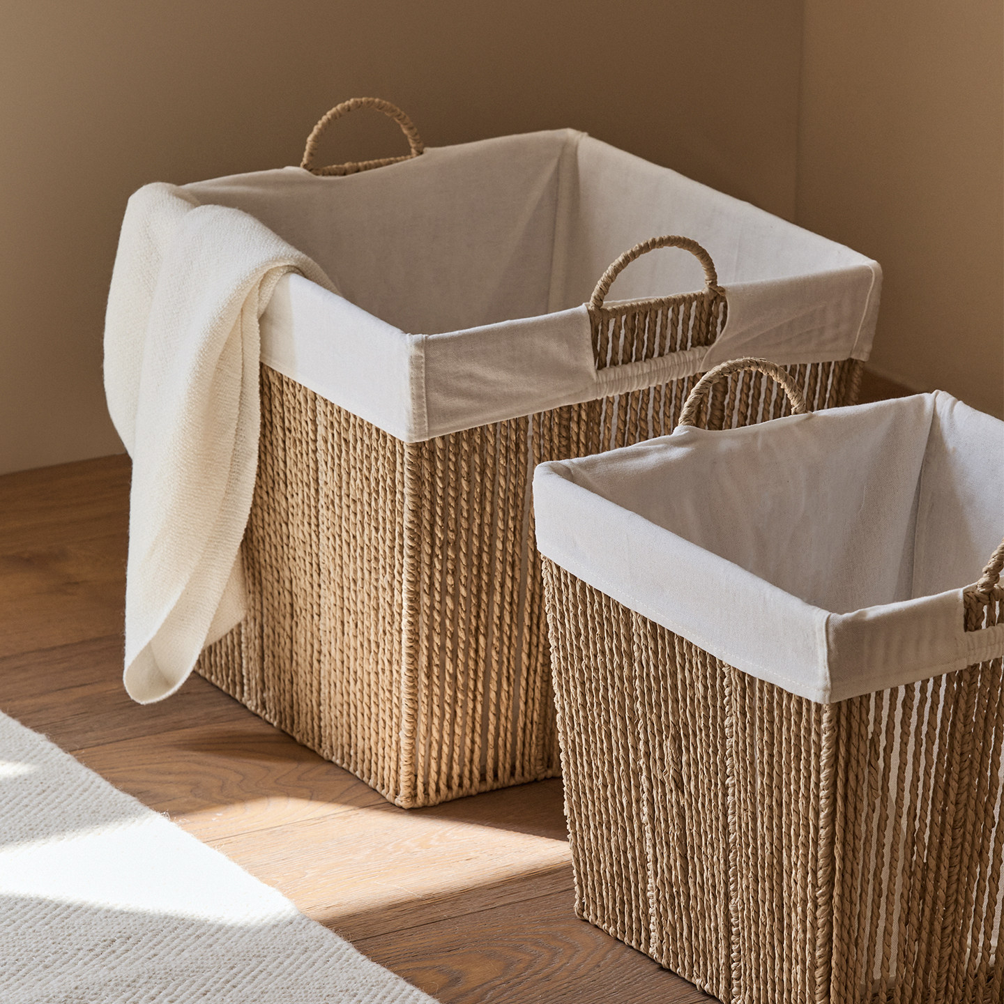 家用衣物储物筐手工藤编零食收纳筐桌面玩具箱杂物编织框脏衣服篮,淘宝优惠券,粉丝福利购,淘宝优惠卷