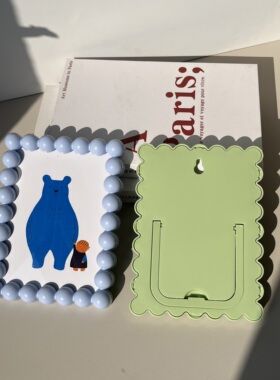 可爱卡通珠边相框塑料材质桌面摆件创意装饰画框小照片展示架