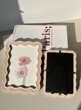 树脂相框波浪边框可爱简约相片架摆台桌面装饰画框制作照片框67寸