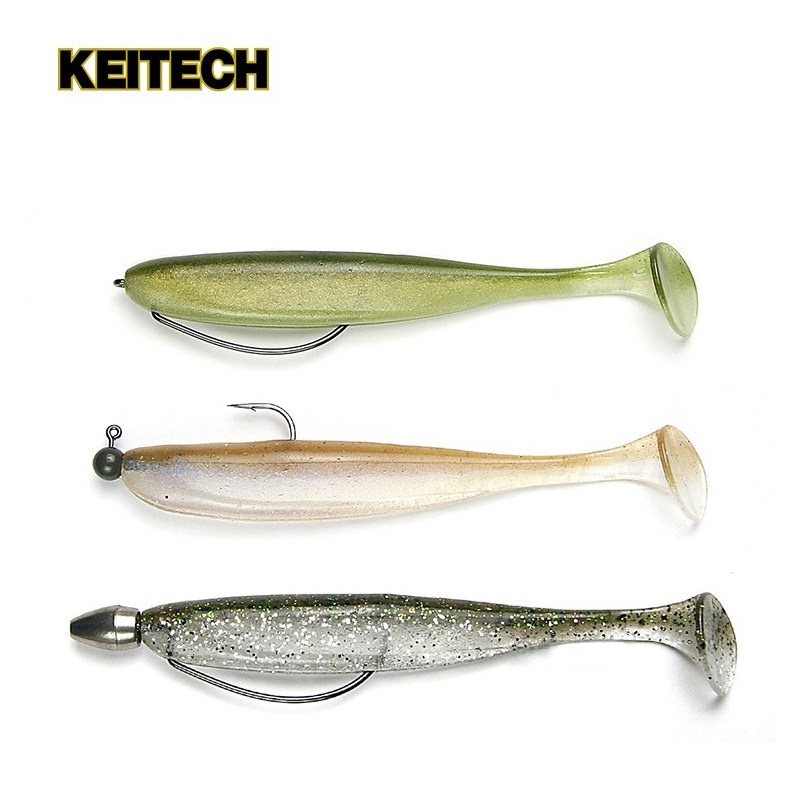 日本进口KEITECH Easy Shiner 路亚软饵软虫K牌T尾鱼JIG假饵黑坑 - 图2