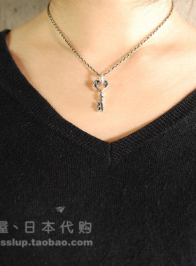 日本代购DEAL DESIGN个性潮流复古钥匙925纯银吊坠银配饰男女