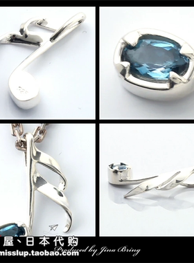 日本代购good vibrations日系潮牌925银饰16分音符吊坠镶钻项坠