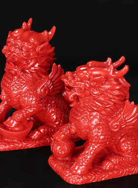 家用财福摆件自有红朱砂