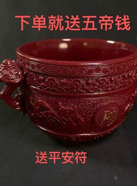 朱砂摆件聚宝盆天然原矿紫金砂居家饰品客厅招财工艺品工厂家批发