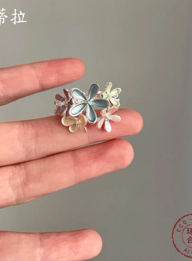 跨境热销珐琅彩花朵弹力戒指女士