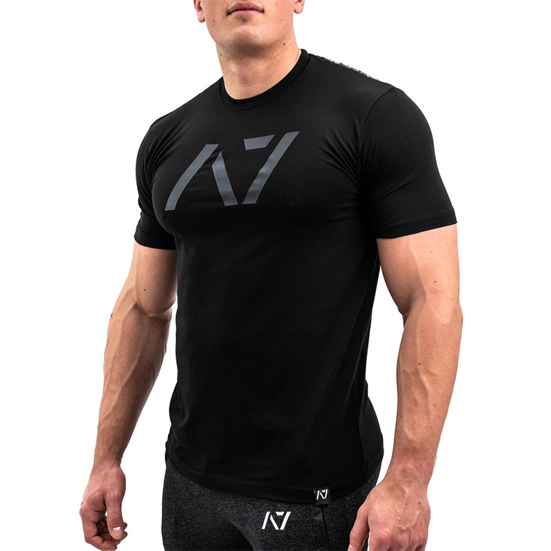 代购美国A7硅胶防滑T恤吸汗运动训练短袖男健身力量举重深蹲卧推,淘宝优惠券,粉丝福利购,淘宝优惠卷