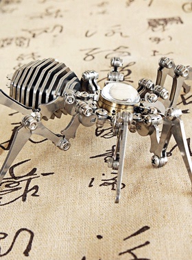 朋克蜘蛛静态不锈钢手工艺品时钟