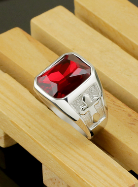 欧美风男士十字架钛钢夸张大戒指