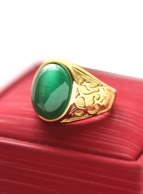 韩版男士戒指钛钢猫眼石戒指