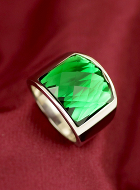 大气钛钢多切面男士戒指