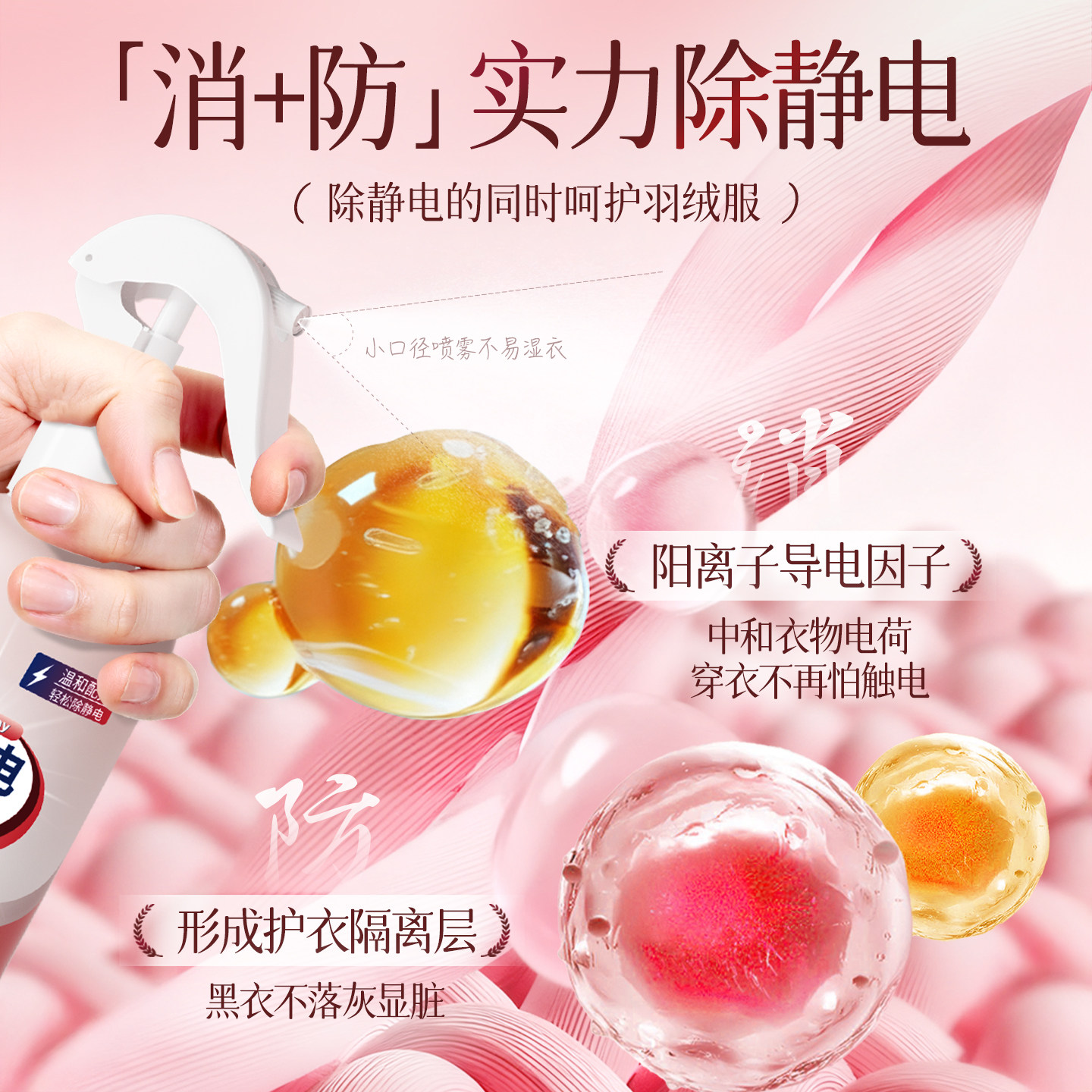 防静电喷雾衣物除静电头发衣物柔顺剂祛皱持久除螨香氛去异味神器,淘宝优惠券,粉丝福利购,淘宝优惠卷