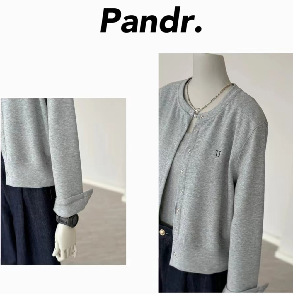 【PANDR】稍微嗲一点咯~显肤白冻龄粉舒适休闲精棉棒球领短款外套 - 图1