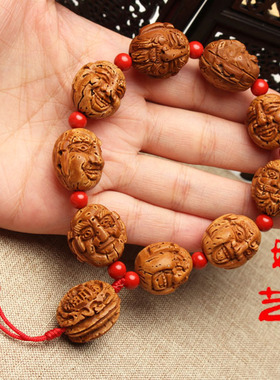 文玩精品桃核手串佛珠野生批发价