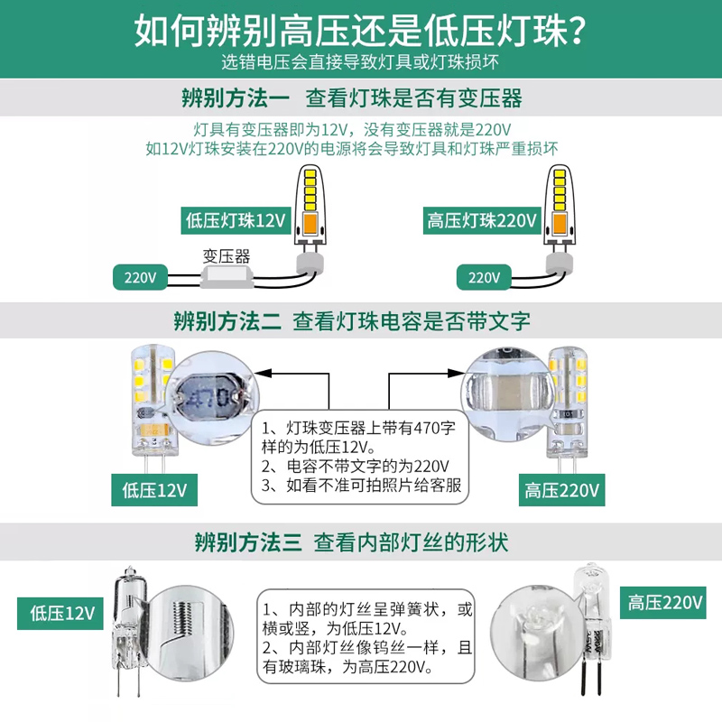 g4灯珠led插脚低压12v水晶灯插泡220v超亮g9光源g5.3节能小灯泡 - 图2