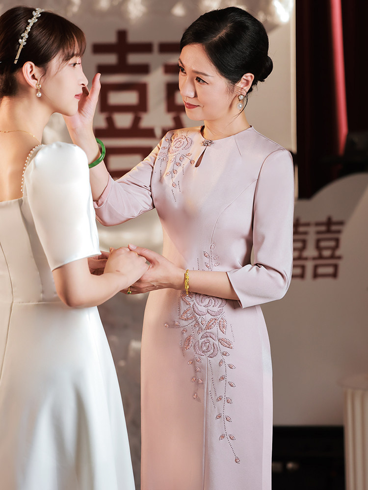 中年妈妈装婚宴会优雅高端结婚礼服 安婷妮菲服饰旗袍