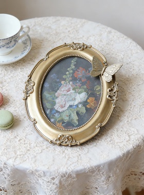 法式中古蝴蝶相框可摆可挂