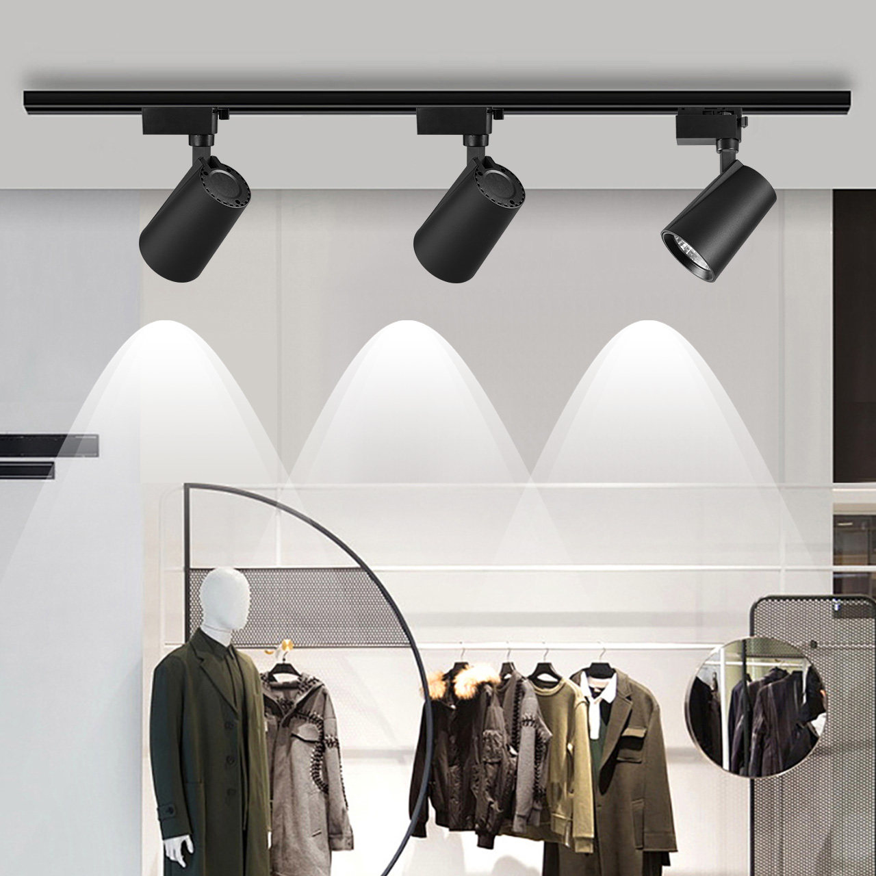 雷士照明射灯led轨道灯服装店超亮节能商用明装展厅导轨灯24W35瓦,淘宝优惠券,粉丝福利购,淘宝优惠卷