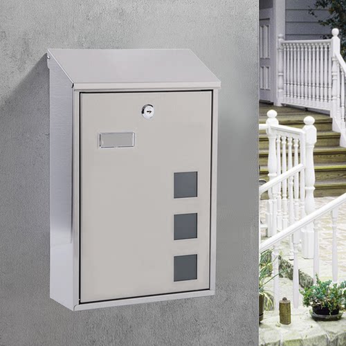 信箱家用挂墙室外防雨创意不锈钢意见箱带锁信件报纸邮筒快递小区 - 图0